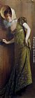Dress Canvas Paintings - Elegant Woman In A Green Dress